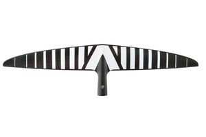 A black and white Armstrong HA front foil for windsurfing, displaying the full front wing span and profile.