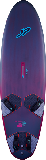 Blue and purple windsurf board with JP logo on a white background