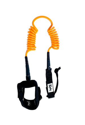 Kaohi Board Leash - Double Coil 5.5mm (Calf) Orange