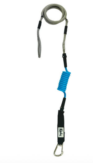 Kaohi INVIZ Leash - Original Hybrid for Downwind Foiling - 30" Dyneema Cord (Carabiner Clip)