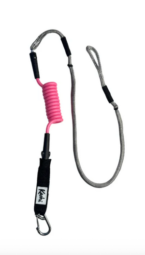 Kaohi INVIZ Leash - Original Hybrid for Downwind Foiling - 30" Dyneema Cord (Carabiner Clip)