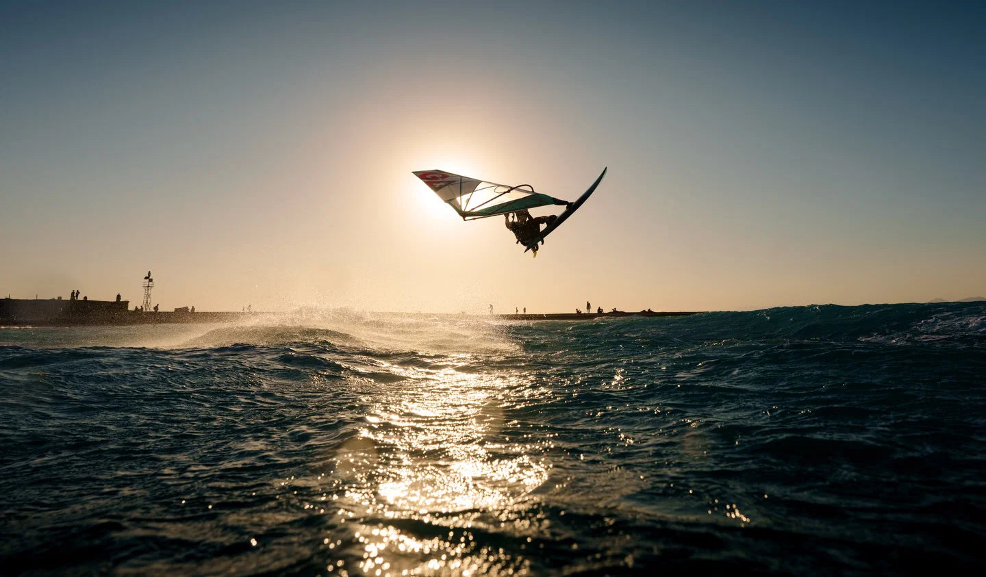 Image of the new Tabou 2026 windsurfing equipment jumping a wave